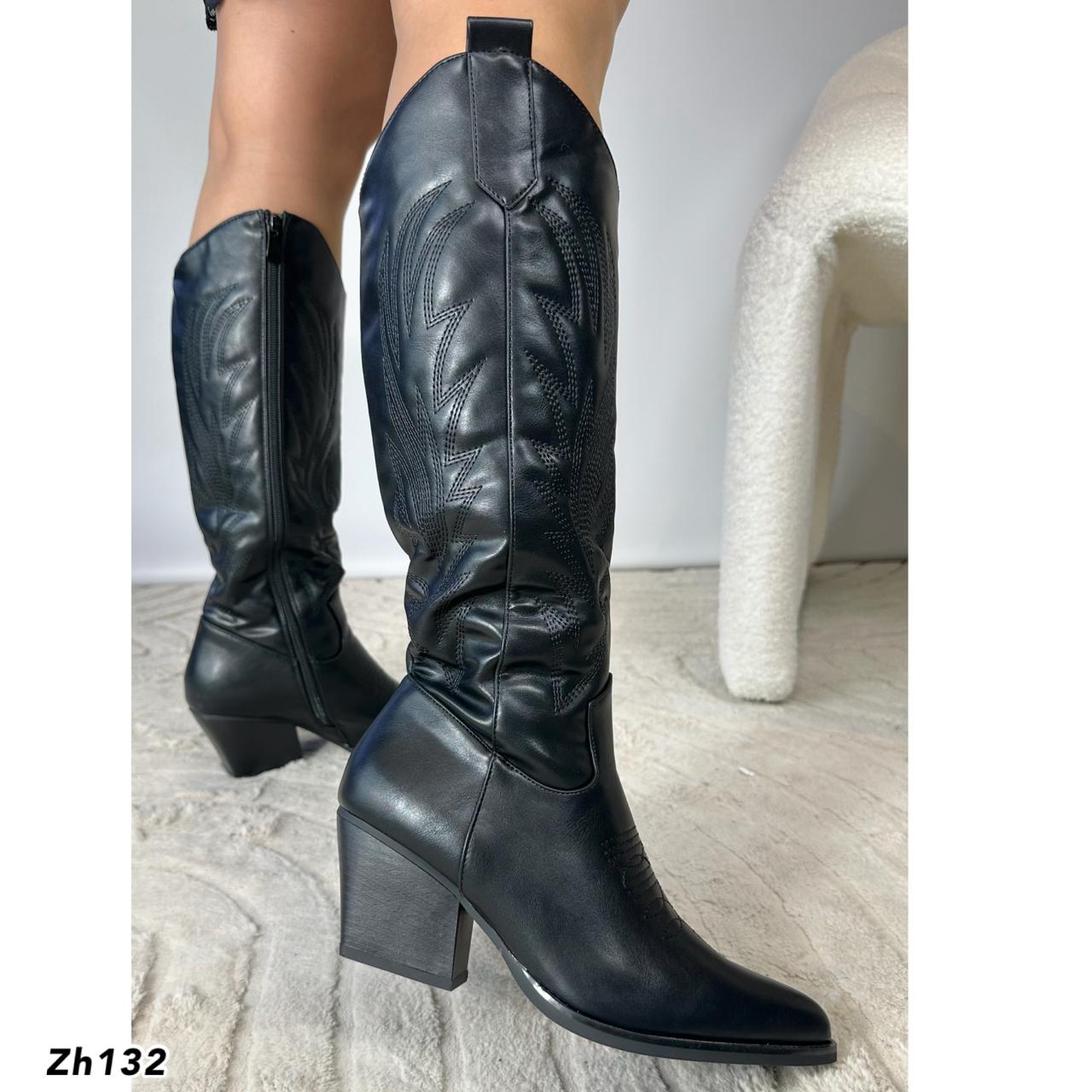 Bota texana negro tacon 7cm BM170 C-63